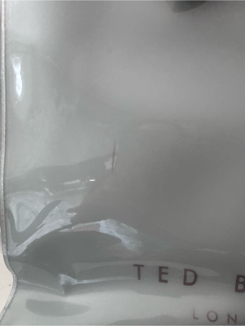 Ted Baker Grey Patent Tote with Rose Gold Bow Accent - Picture 3 of 13